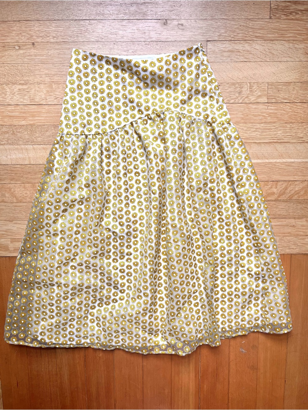 Euc topshop sheer organza floral midi skirt XS 2
